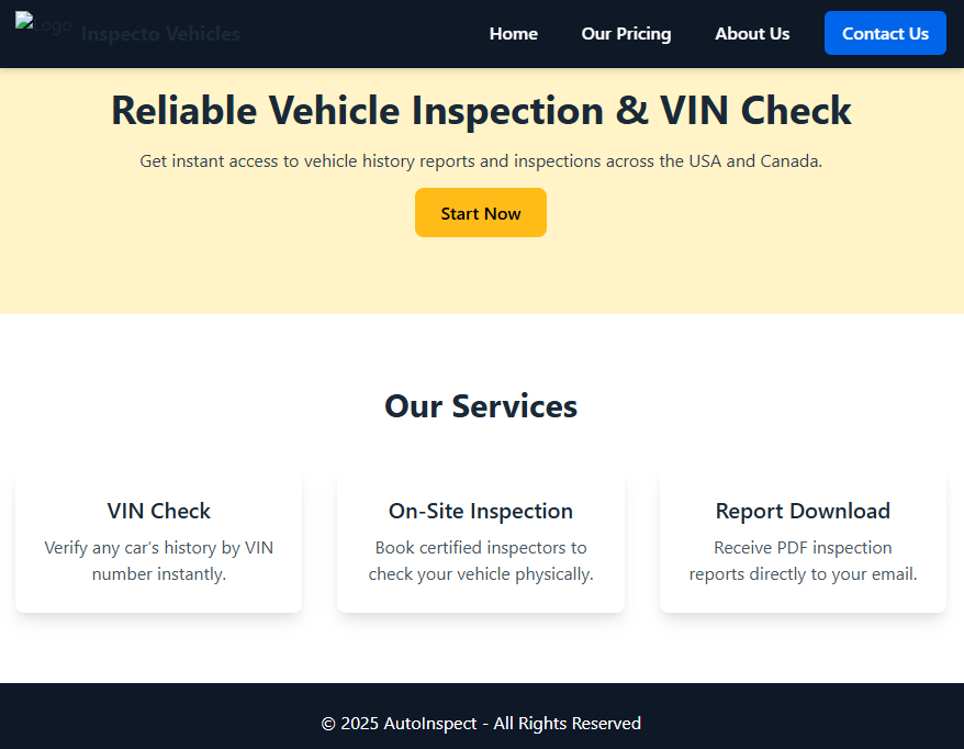 Car Inspection Website Preview